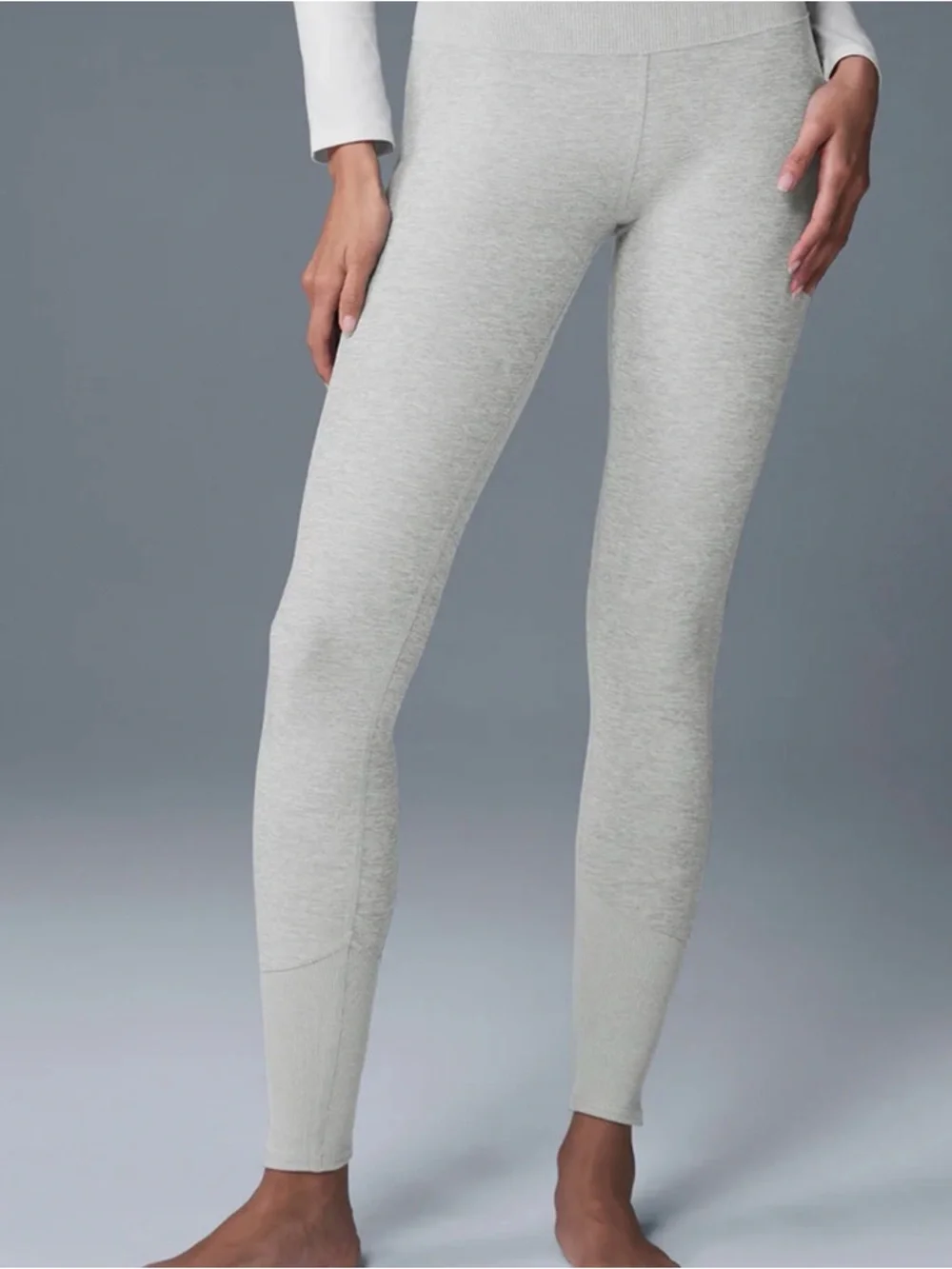 ALO Yoga Light Gray Seamless High-Rise Leggings